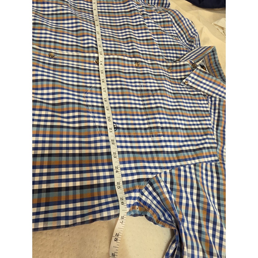 Ariat Pro Series Mens XXL Blue Plaid Long Sleeve Western‎ Button Down Shirt - Picture 2 of 4